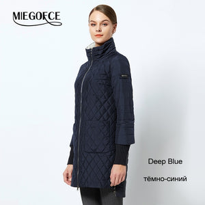 2018 Women's Fashion Parkas coat Female Spring Jacket With Scarf Women's Coat Spring Autumn New Arrival Hot Sale MIEGOFCE