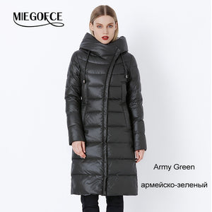 MIEGOFCE 2018 Coat Jacket Women's Hooded Warm Parkas Bio Fluff Parka Coat Hight Quality Female New Winter Collection Hot